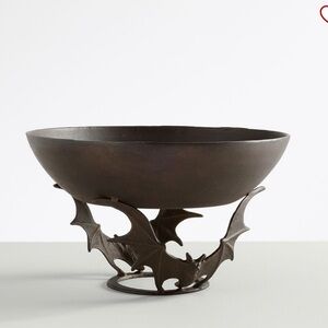 Pottery Barn Trick Or Treat Bat Metal Candy Bowl